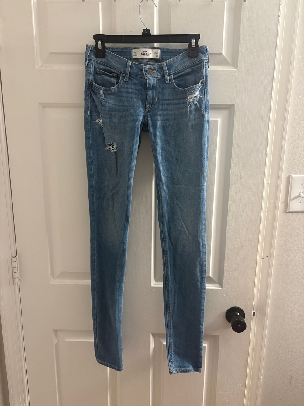 Hollister Light Blue Distressed Skinny Jeans 3long
